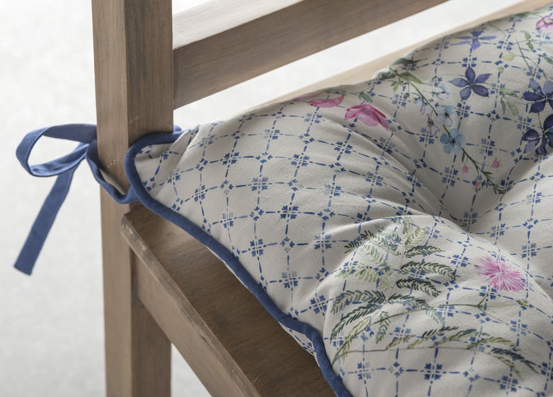 Maison d' Hermine Chair Pads for Dining Chairs Cotton Outer Fabric and Poly Filling 16"x16" Patio Seat Cushions for Furniture with Ties Home Chair Party Hall Farmhouse (Faience, Pack of 2) - Image 5